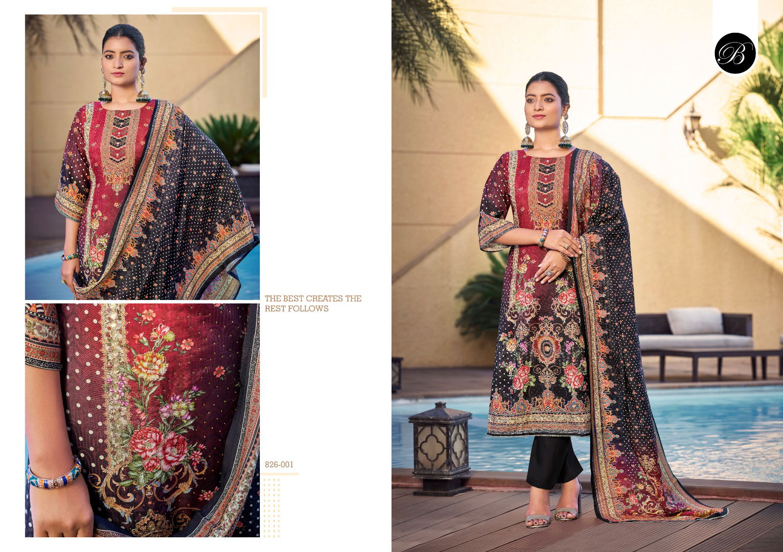 Surbhi By Belliza Viscose Muslin Printed Dress Material Suppliers In India
